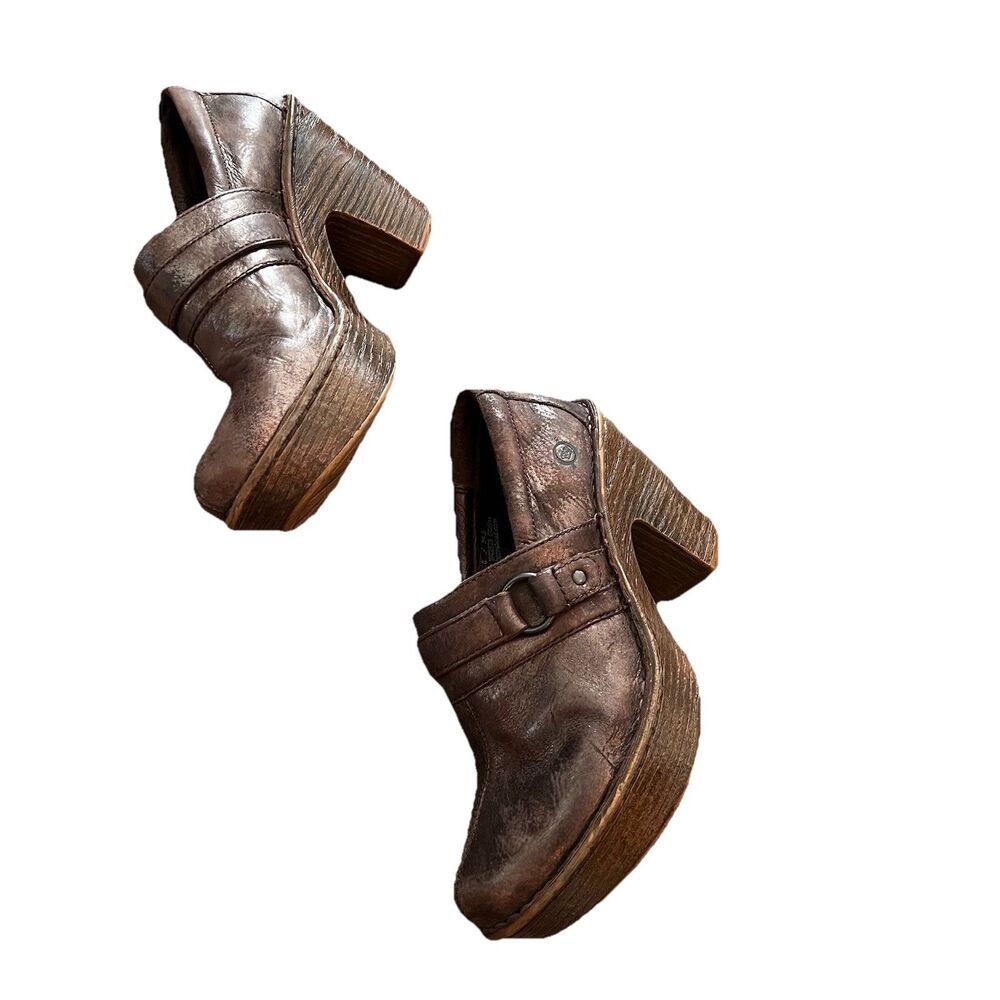 Born Women’s Heels 6 Haddon Metallic Bronze Leather